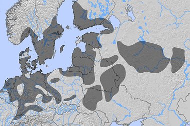 Karta över utbredningen av den Snörkeramiska kulturen