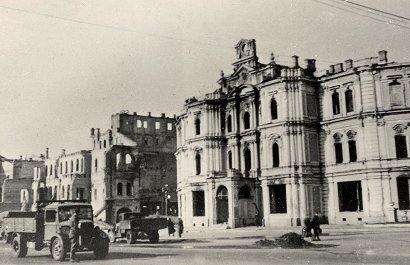 Stadshuset i Kiev efter tyskarnas erövring av staden år 1941