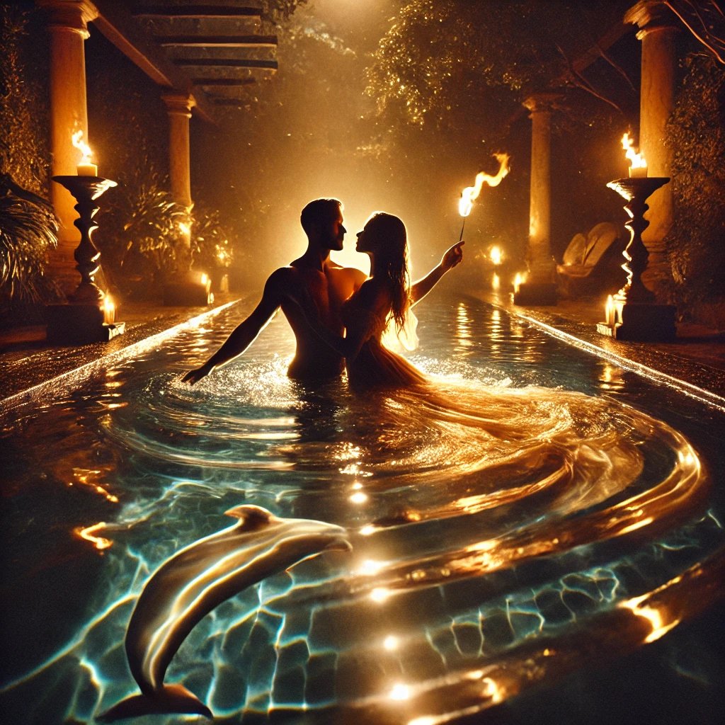 Rinjala och Sirjong i badbass�ngen