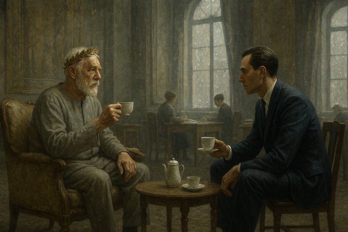 Sirjong ochVirjong dricker kaffe