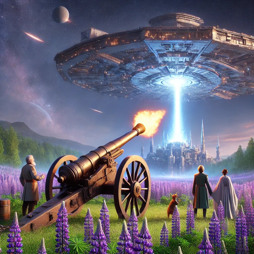 Rymdskeppet beskjuts