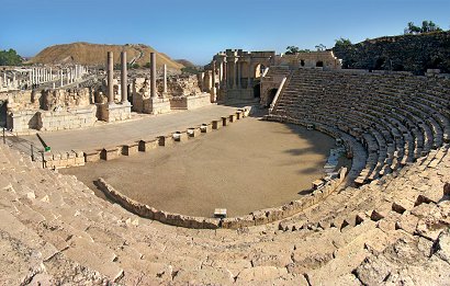 Den välbevarade romerska teatern i Beit She'an
