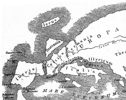 Karta över Europa enligt Strabon