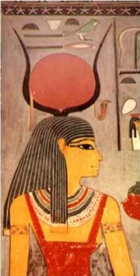 Bild av Isis med associationer till Hathor