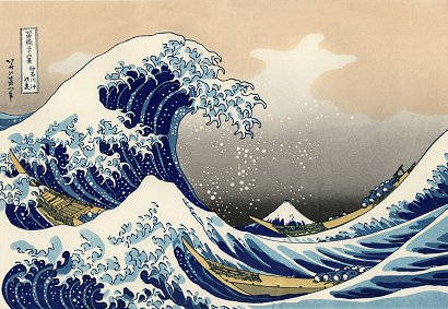 Hokusais träsnitt Under vågen utanför Kanagawa