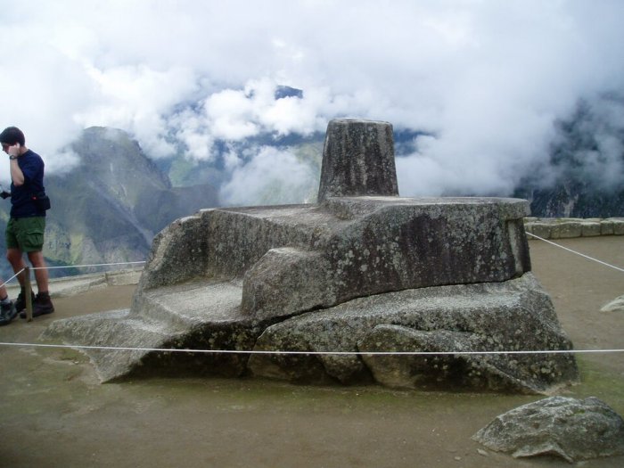 Intihuatana solstenen i Machu Pichu