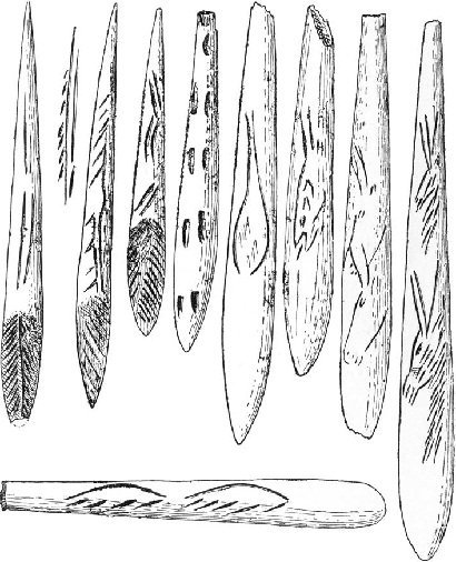 Spetsar av renhorn frn badegoulienkulturen