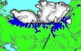 Karta över issjän under den smältande inlandsisen