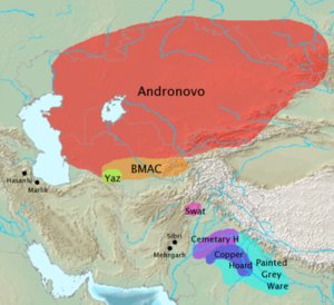 Karta ver Andronovokulturen och BMAC
